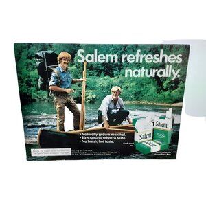 1974 Salem Cigarettes Refreshes 2 Men Original Print Ad